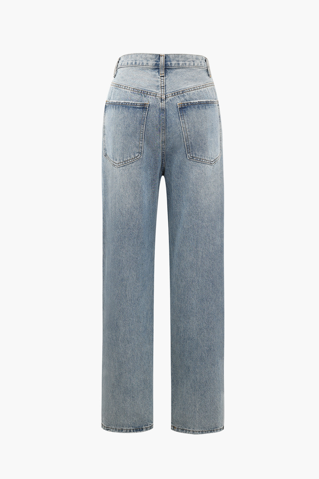 Jeans a gamba dritta con vita asimmetrica vintage blu