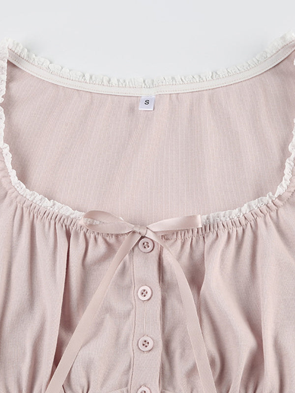 Pink Vintage Casual Short Sleeve T-Shirt