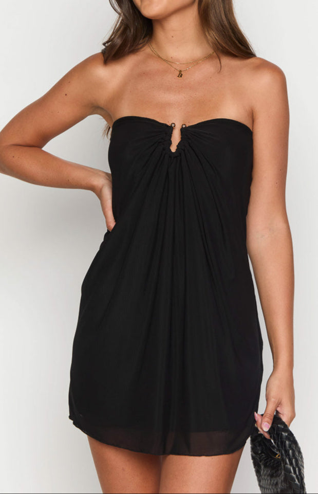 Constantia Black Strapless Minikleid