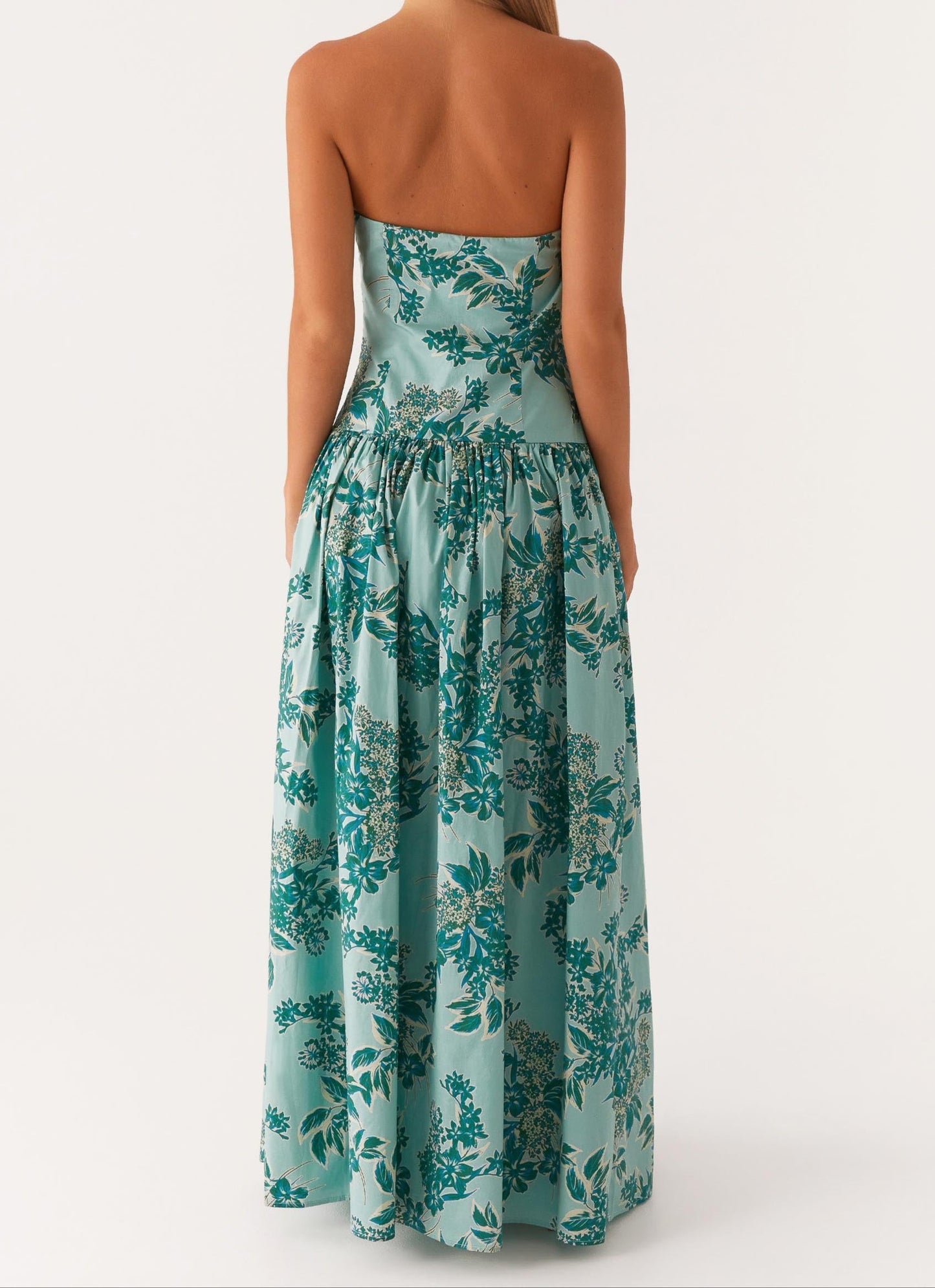 Agnesca Maxikleid – Wolkenblaues Blumenmuster