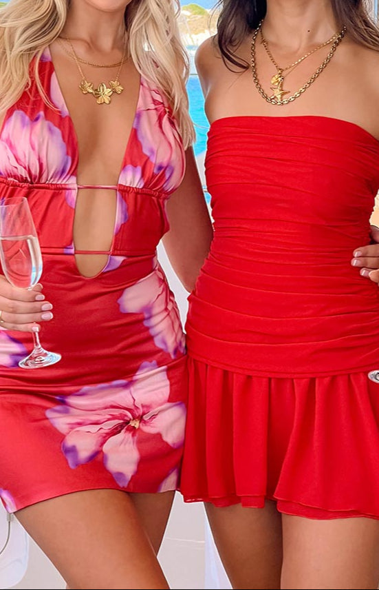 Bambalina Red Curseless Bezpośredni mini kleida