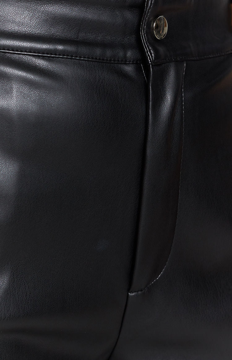 Izabella coole schaduw pu broek zwart