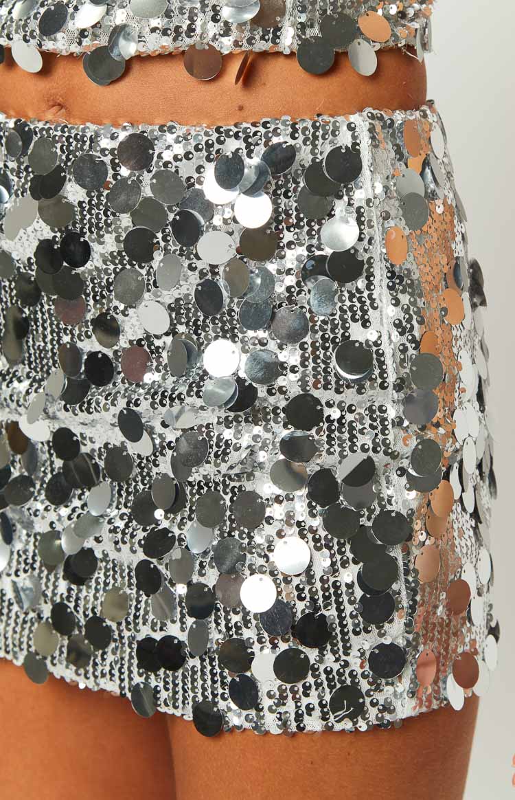 Mini spódnica Isabetta Silver cekin