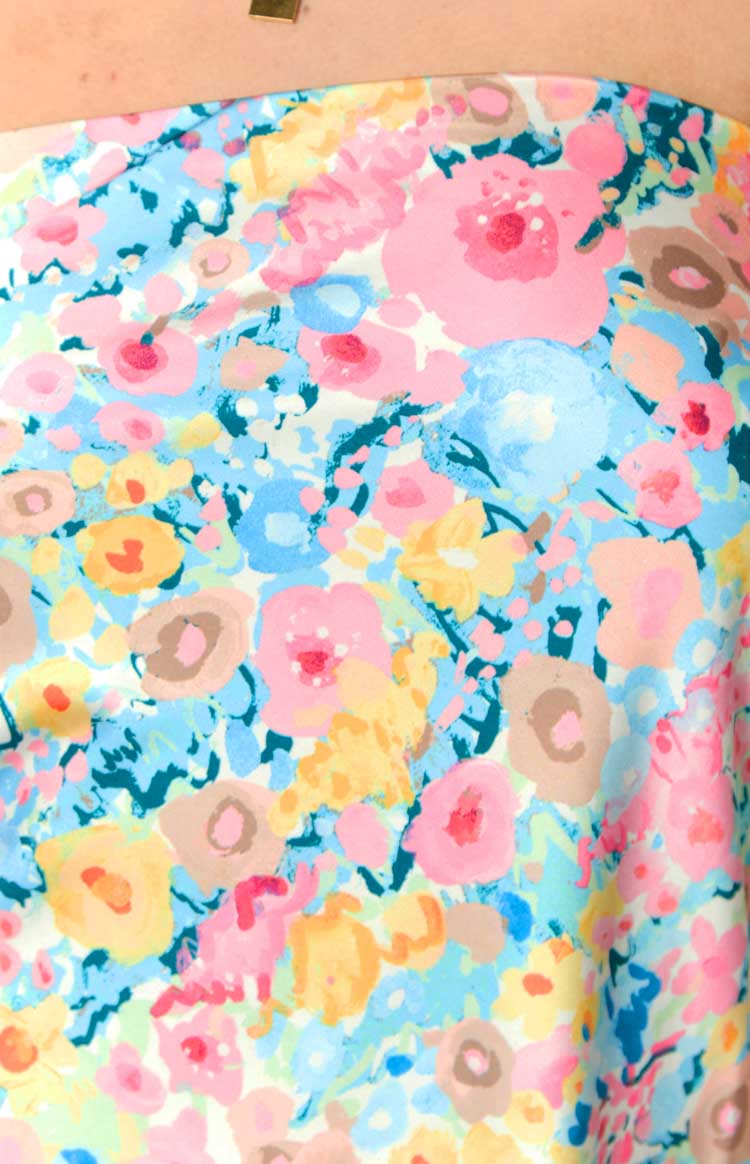Daniella bloempatroon strapless mini jurk