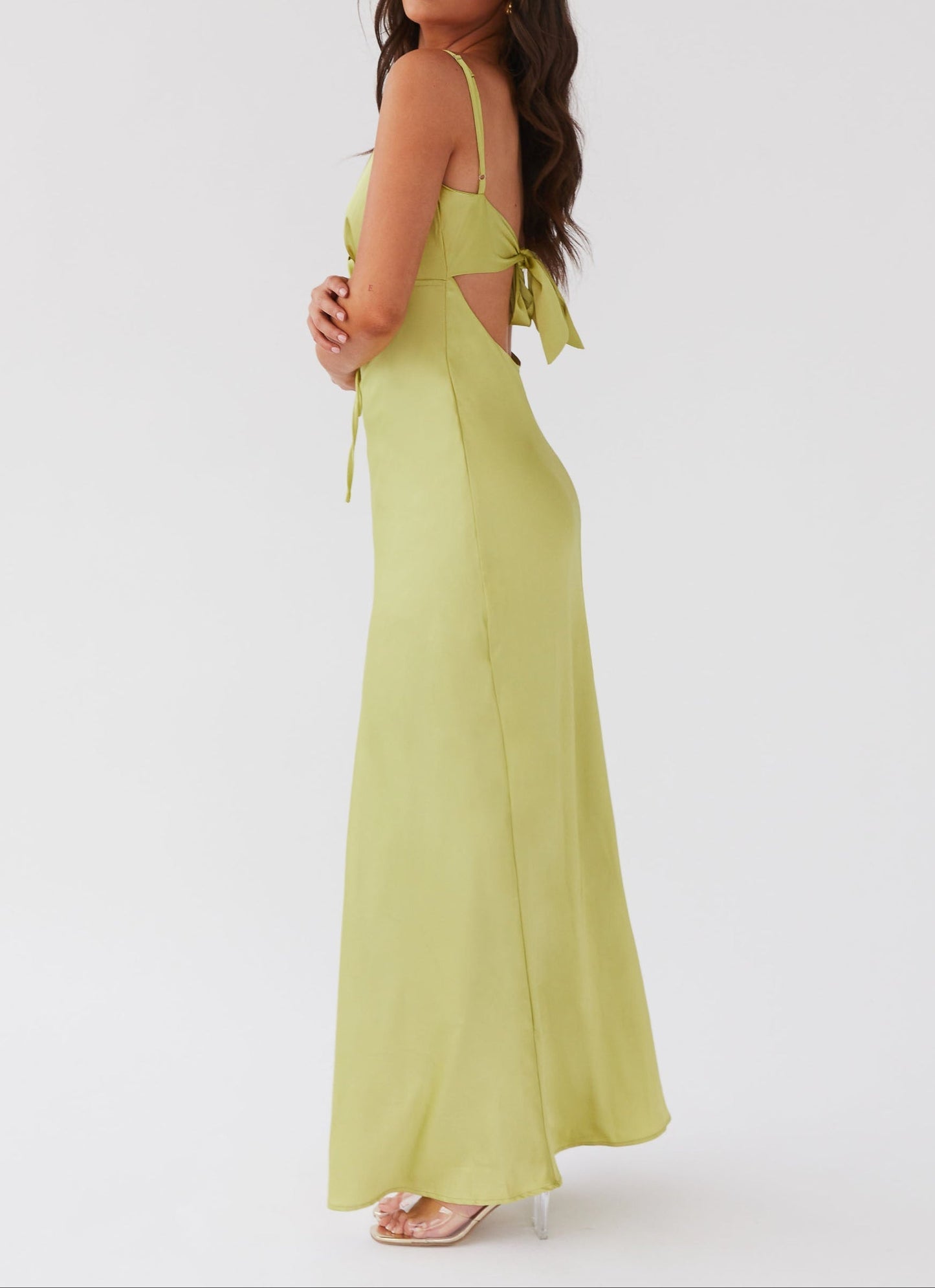Grazia Flora Satin Maxikleid - Groene verwachtingen