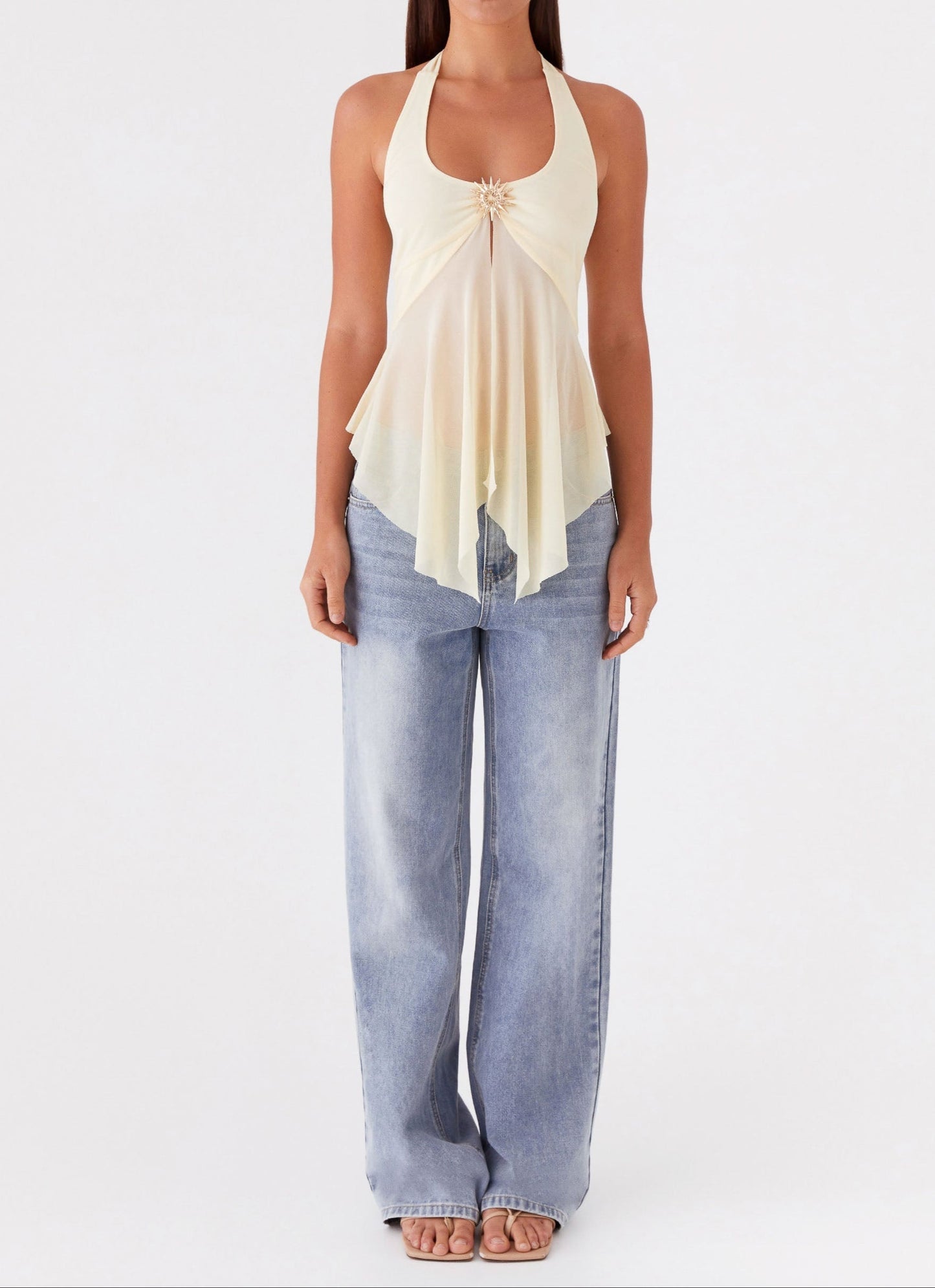 Caterina Mesh topgeel