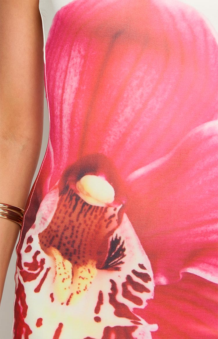 Ghita White Orchids Minikleid