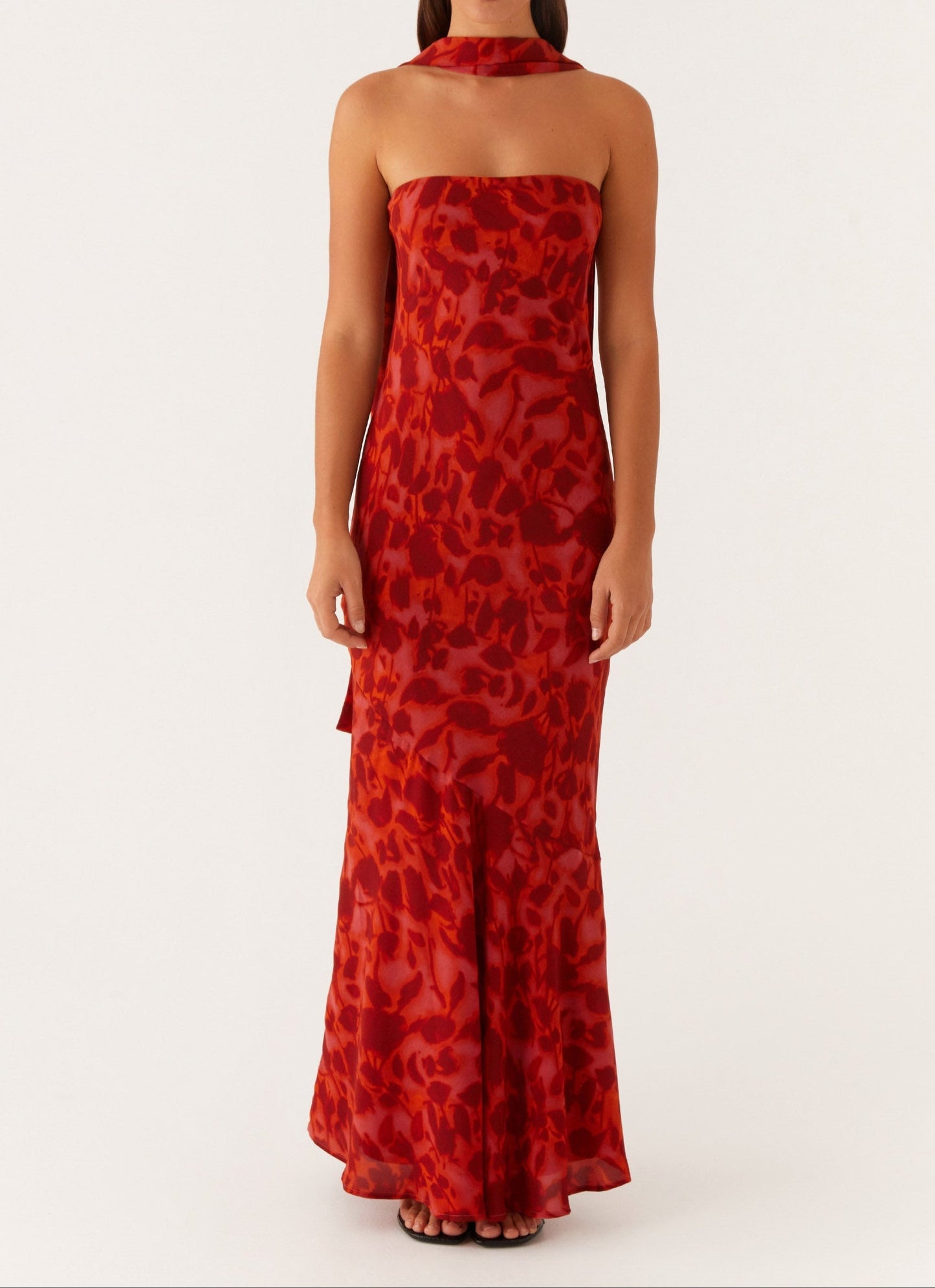 Amata Under The Pagoda Maxi Dress - Dark Red Floral