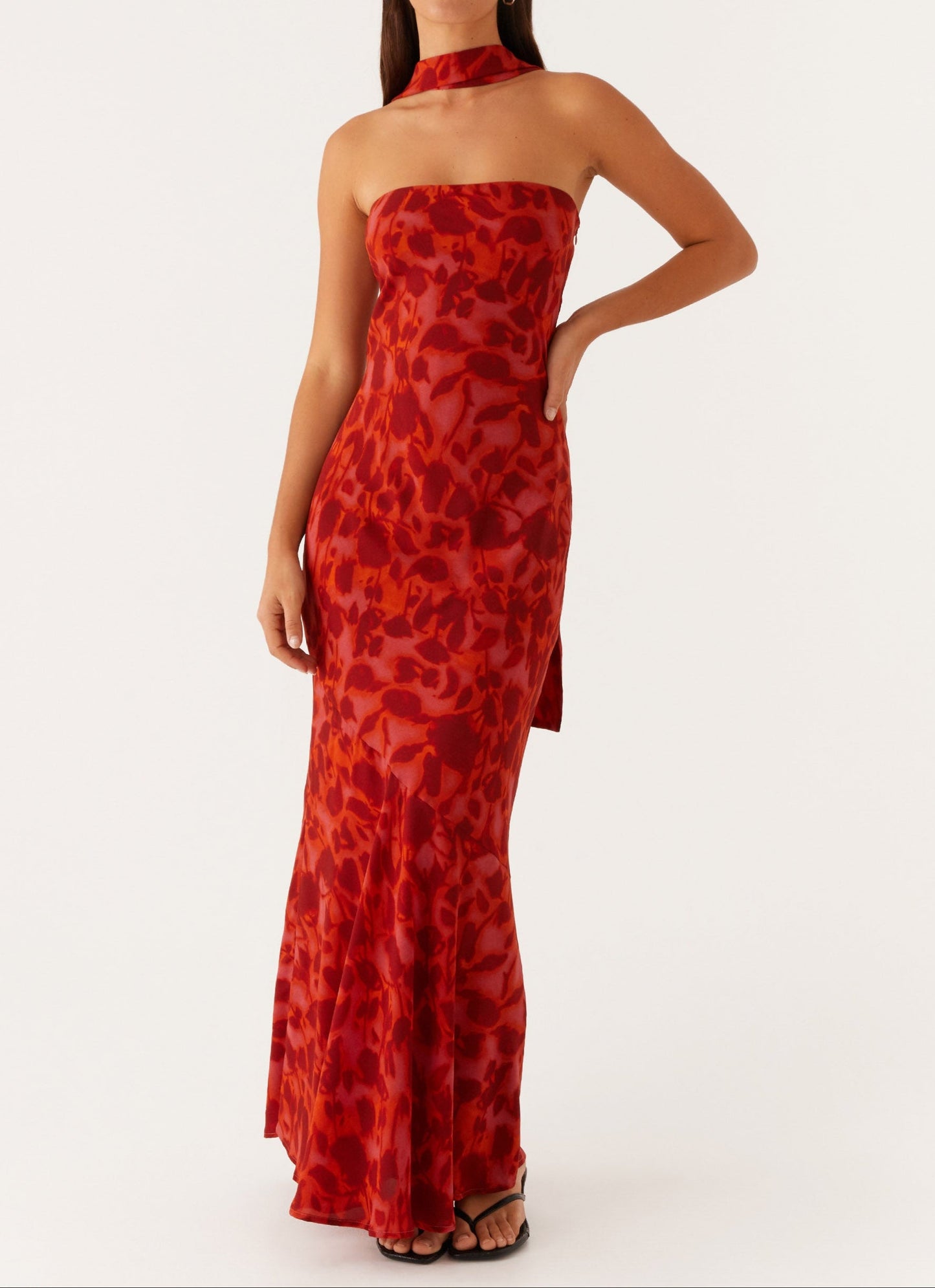 Amata Under The Pagoda Maxi Dress - Dark Red Floral