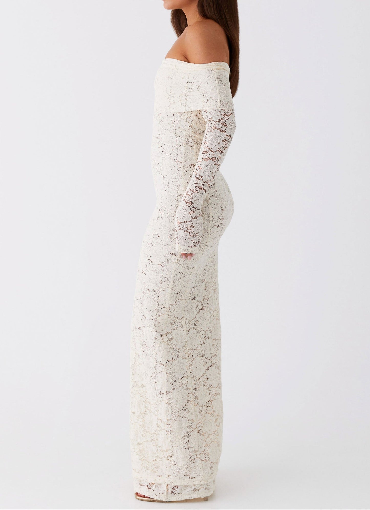 Genoviva Spitz Maxikleid - Ivory