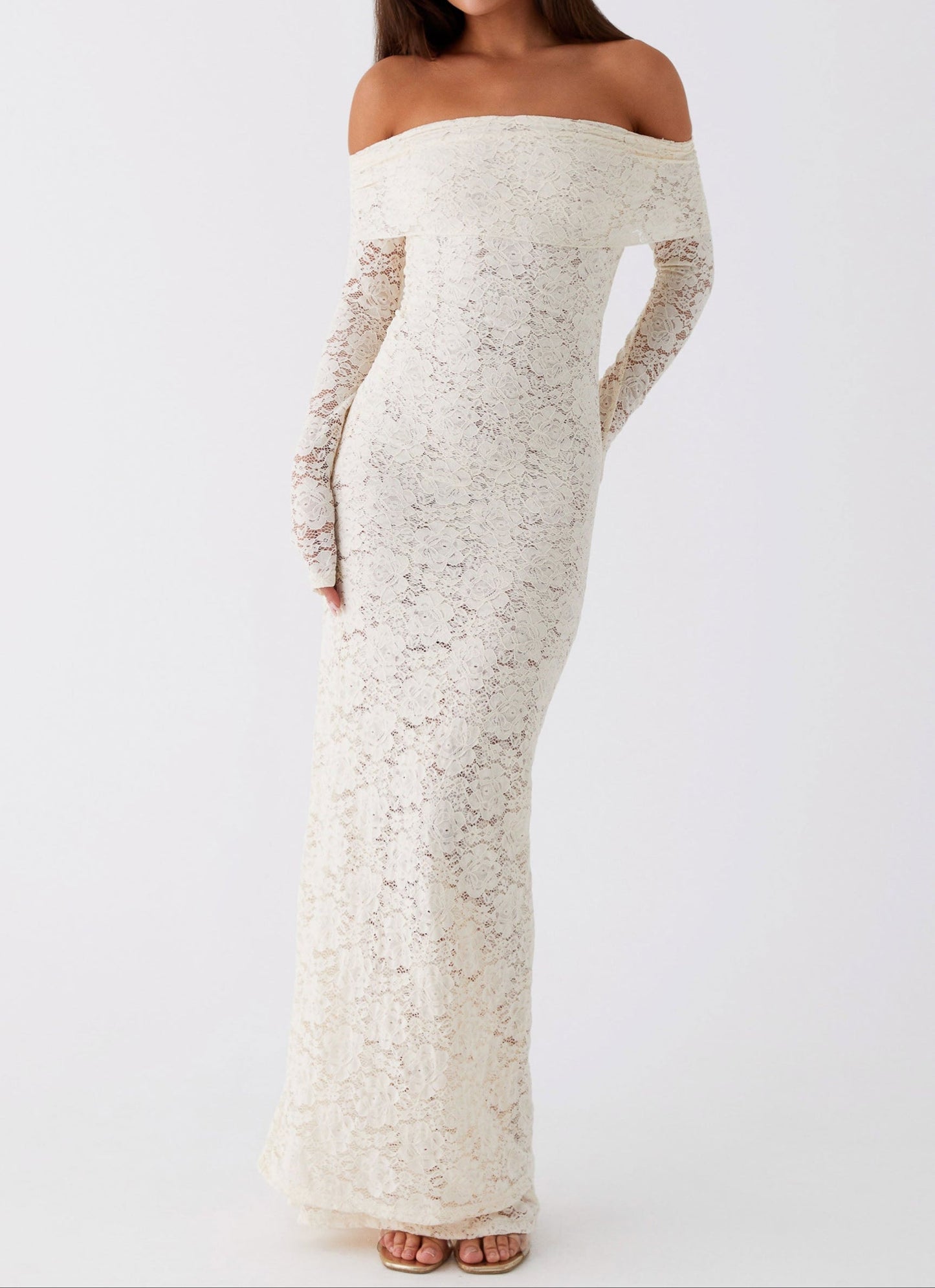 Genoviva Spitz Maxikleid - Ivory