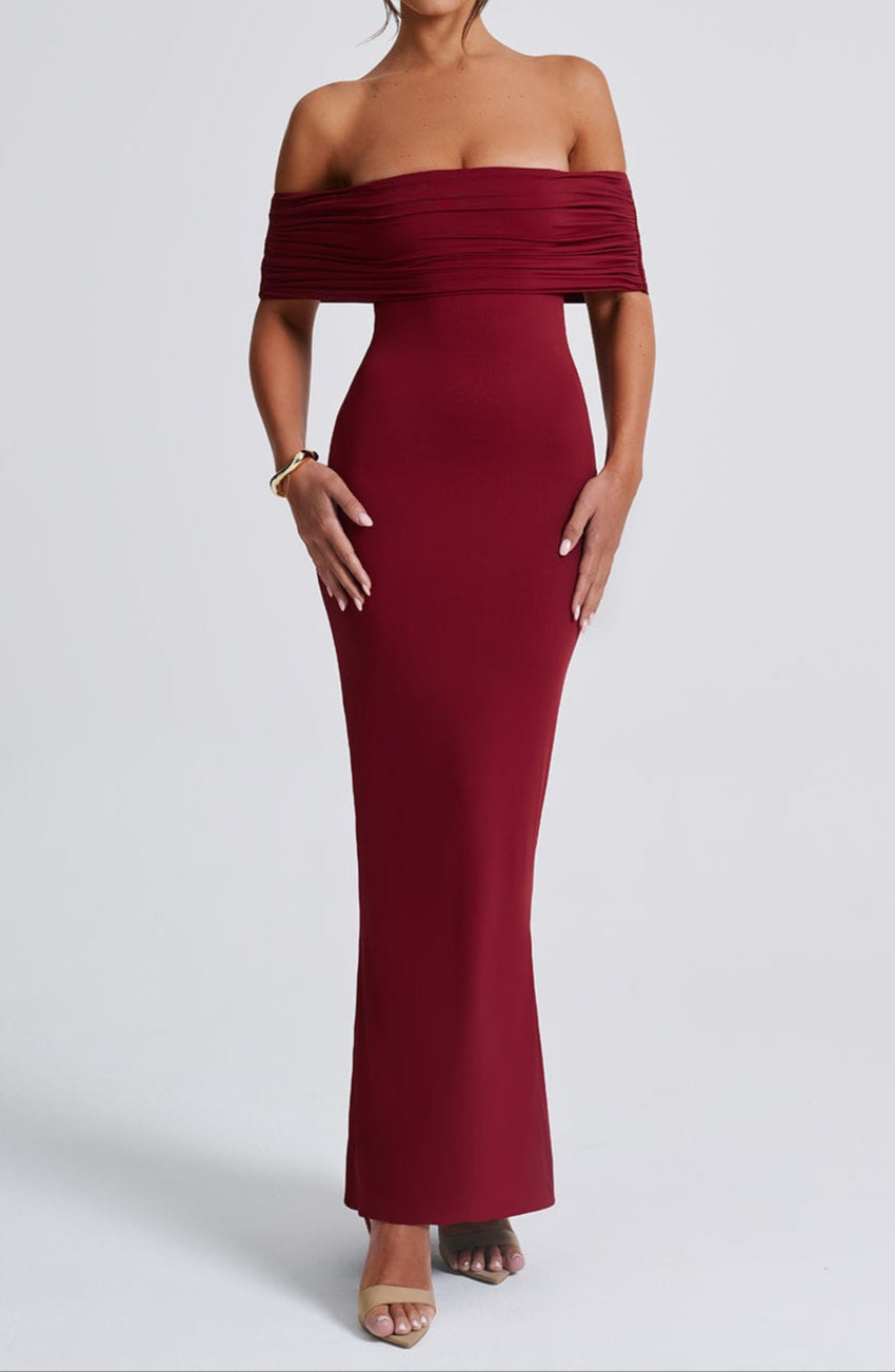 Mariella Maxikleid – Burgunderrot