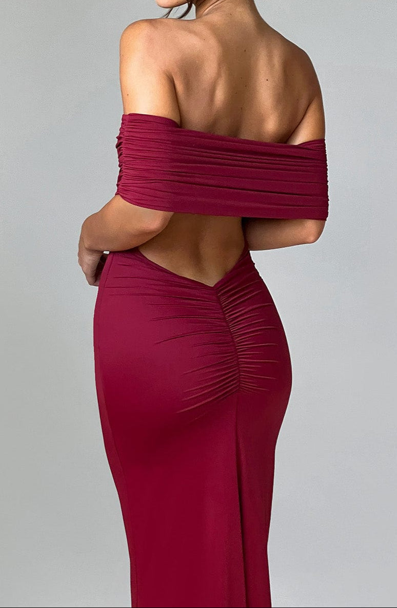 Mariella Maxikleid – Burgunderrot