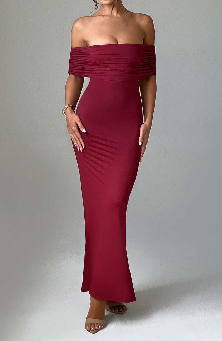 Mariella Maxikleid – Burgunderrot