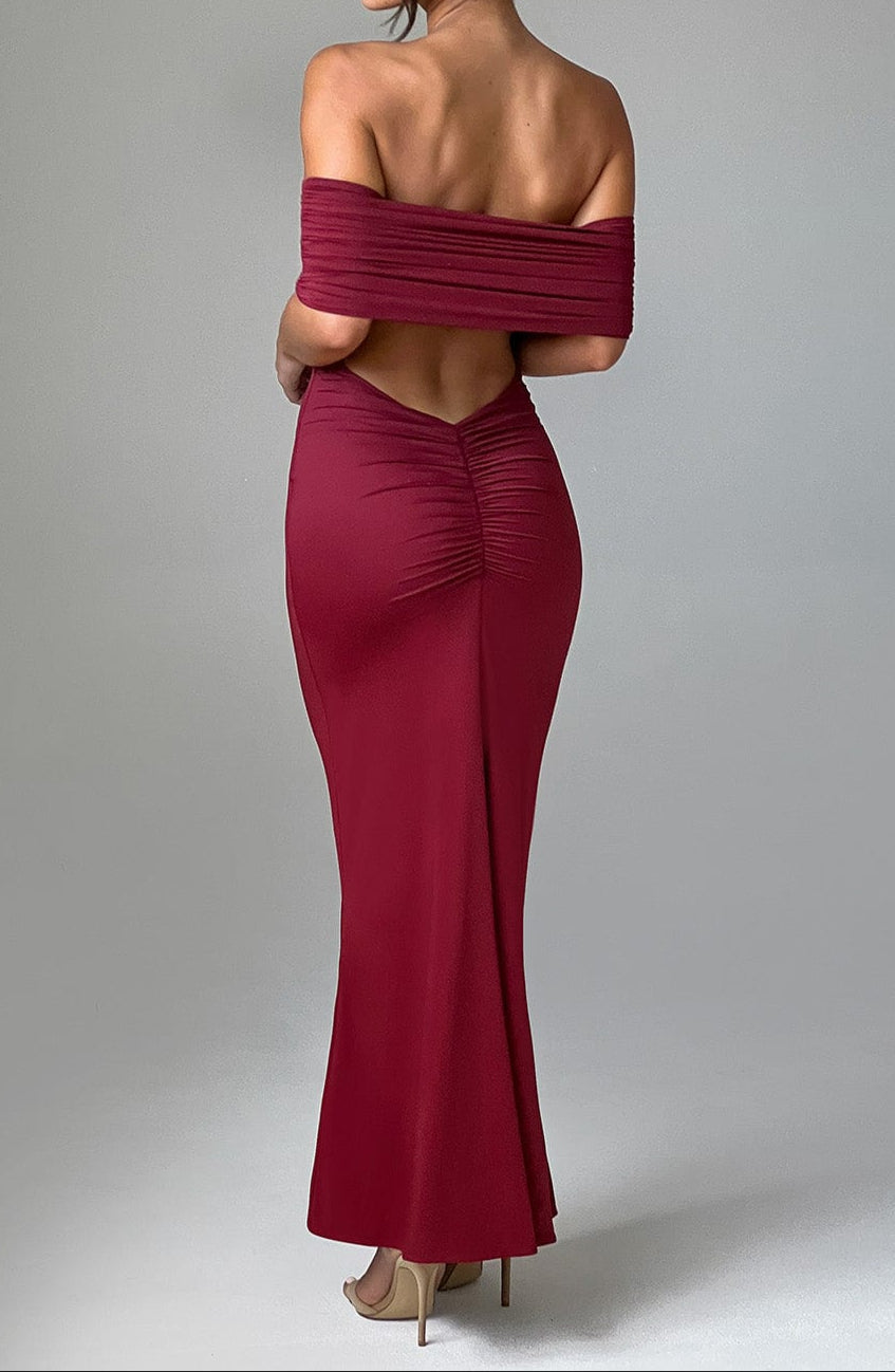 Mariella Maxikleid – Burgunderrot