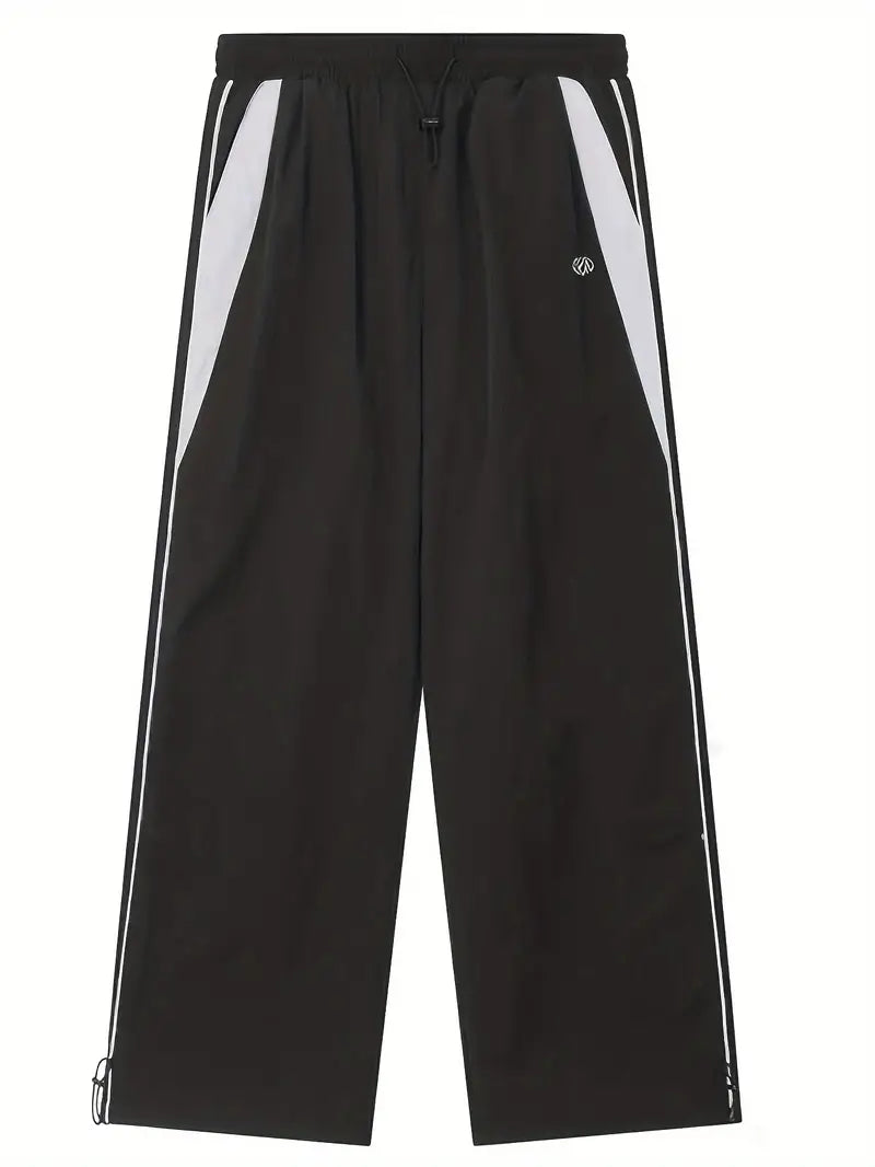 Herren Kontrastfarben Hip Hop Kordelzug Baggy Sweatpants