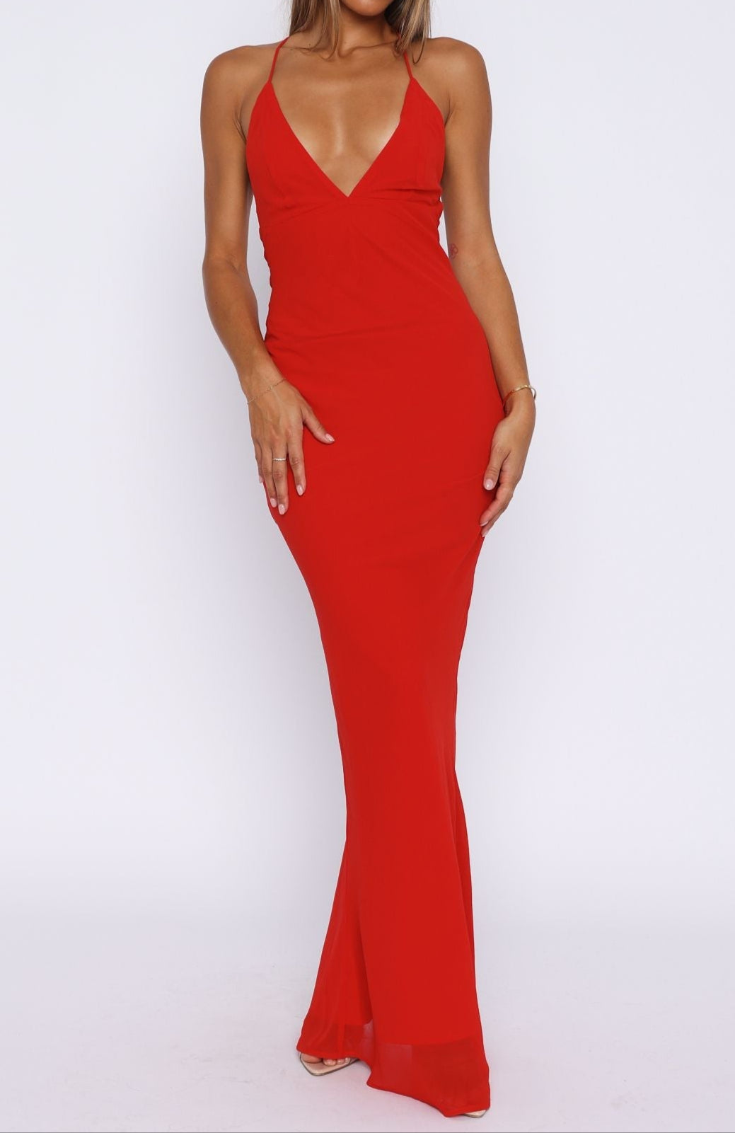 Nahia Maxikleid Rot