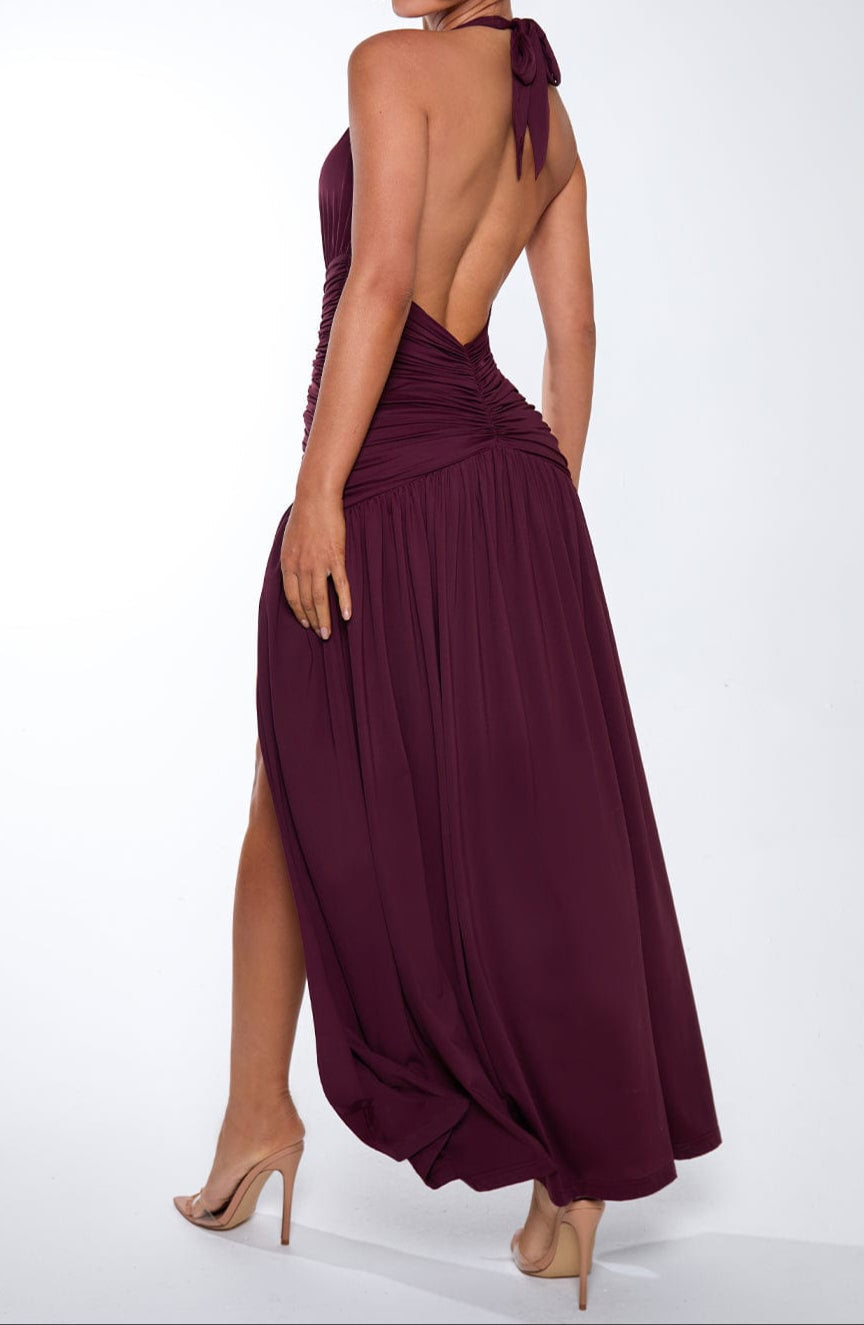 Concetta Maxikleid - Kirschlack
