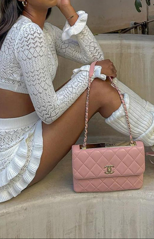 Amalfi White Knit Rüschentop