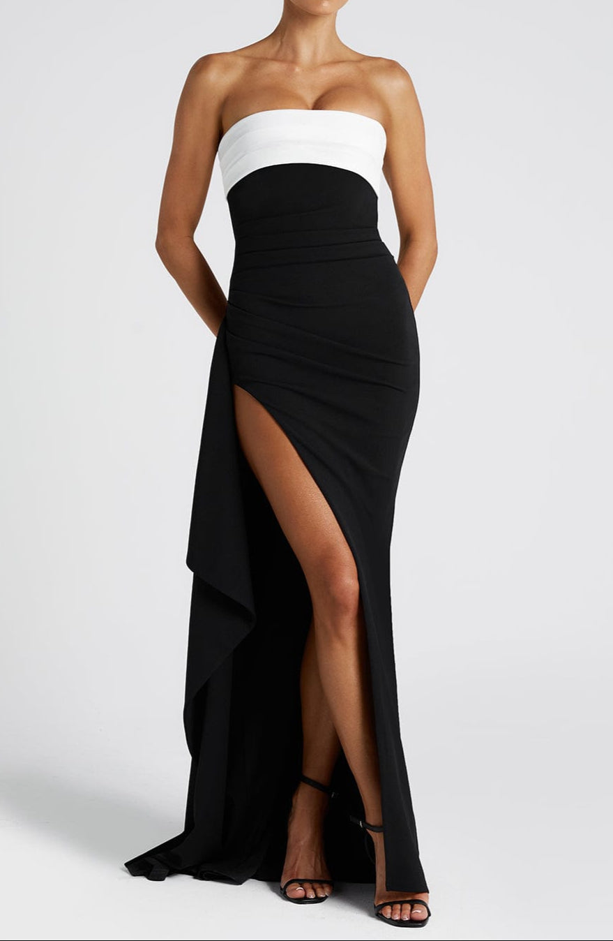 Martina Maxikleid - noir et blanc