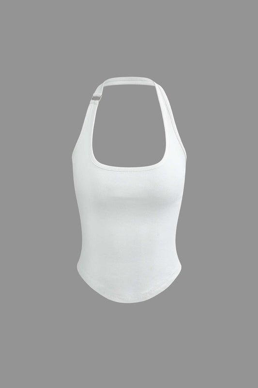 Halter Tank Top mit Geschwungenem Saum