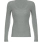 90s Gray Slim Fit Long Sleeve Knit Top