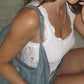 White cute tank top with lace trim