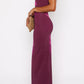 Maia Maxikleid Beerenrot mit Tropischem Muster