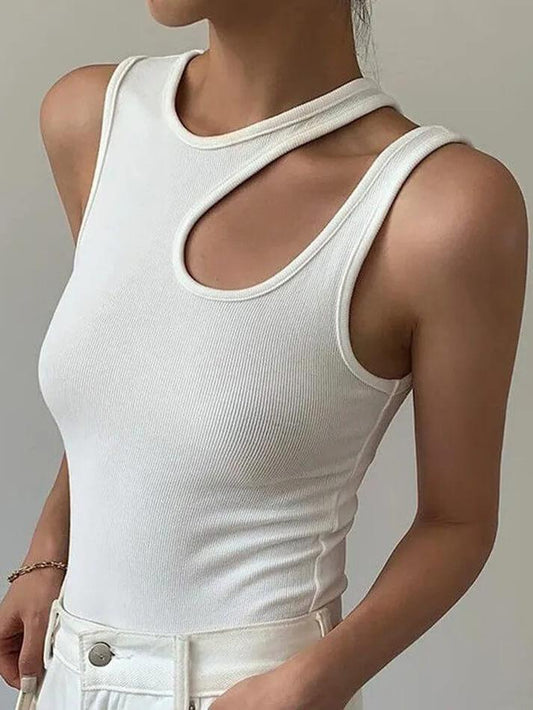 Solid Color Classic Neckline Tank Top