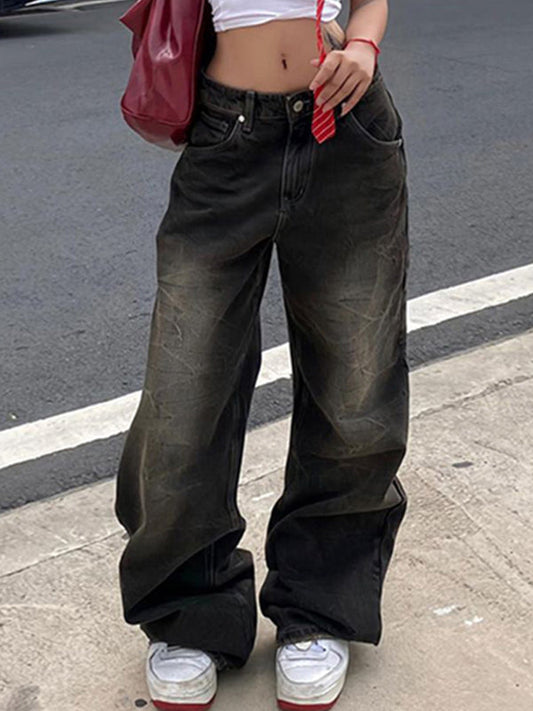 Street Texture Boyfriend Jeans mit Wasch Effekt