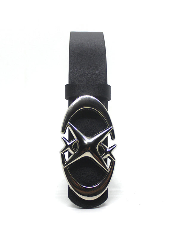 Black Y2K moon star buckle belt