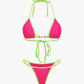 Set bikini a 2 pezzi con dettagli in perla vintage a contrasto 