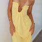 Abito lungo Samantha Yellow con spalle scoperte