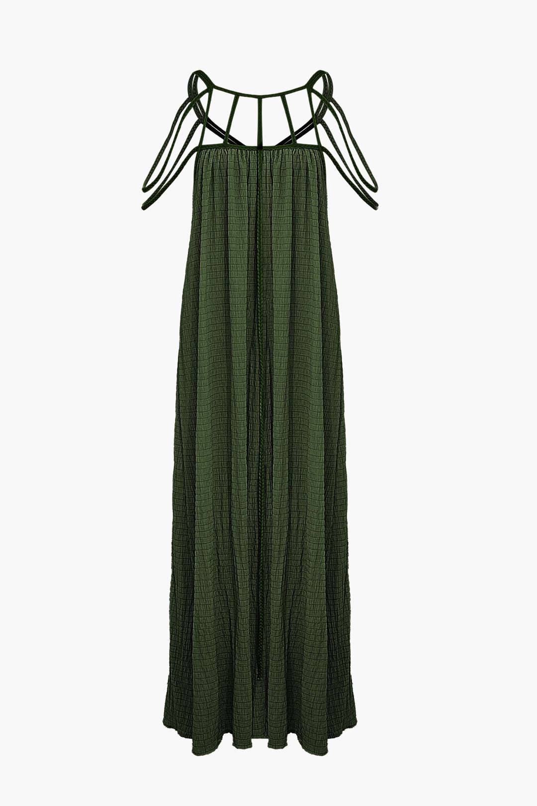 Cut Out Backless Maxi Dress with Lace Up