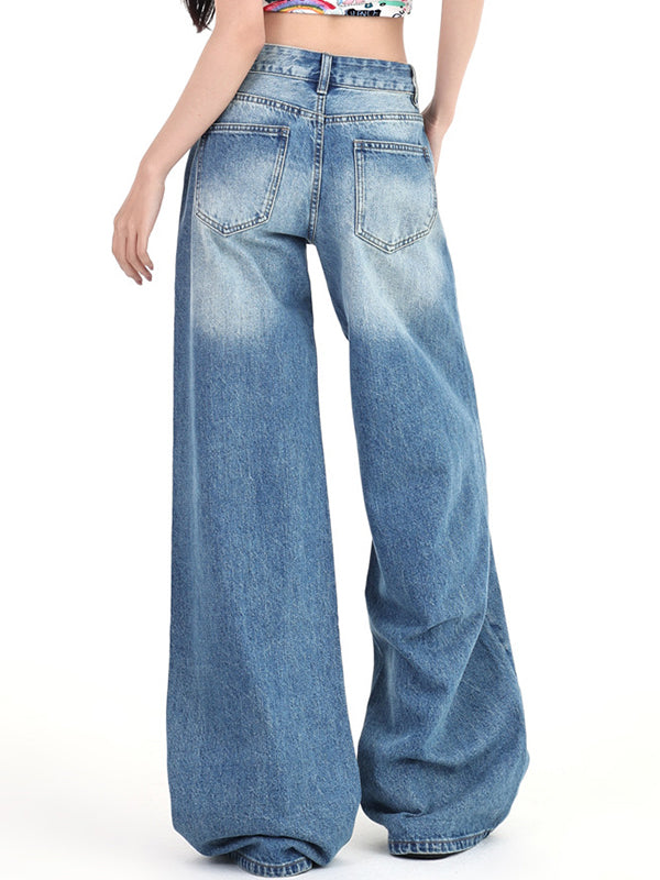 Vintage Washed Low Waist Boyfriend Jeans