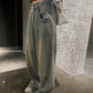 Verblasste Baggy Jeans mit hohem Bund