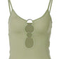 Crop cami top with O-ring neckline