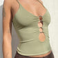 Crop Cami Top mit O-Ring-Ausschnitt