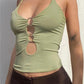 Crop Cami Top mit O-Ring-Ausschnitt