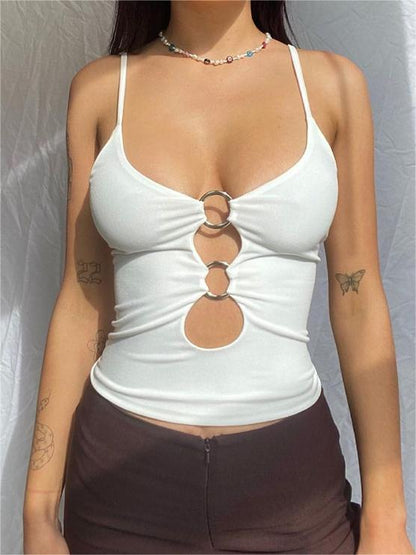 Crop Cami Top mit O-Ring-Ausschnitt