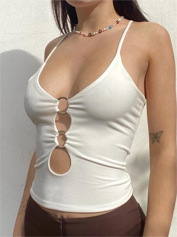 Crop Cami Top mit O-Ring-Ausschnitt