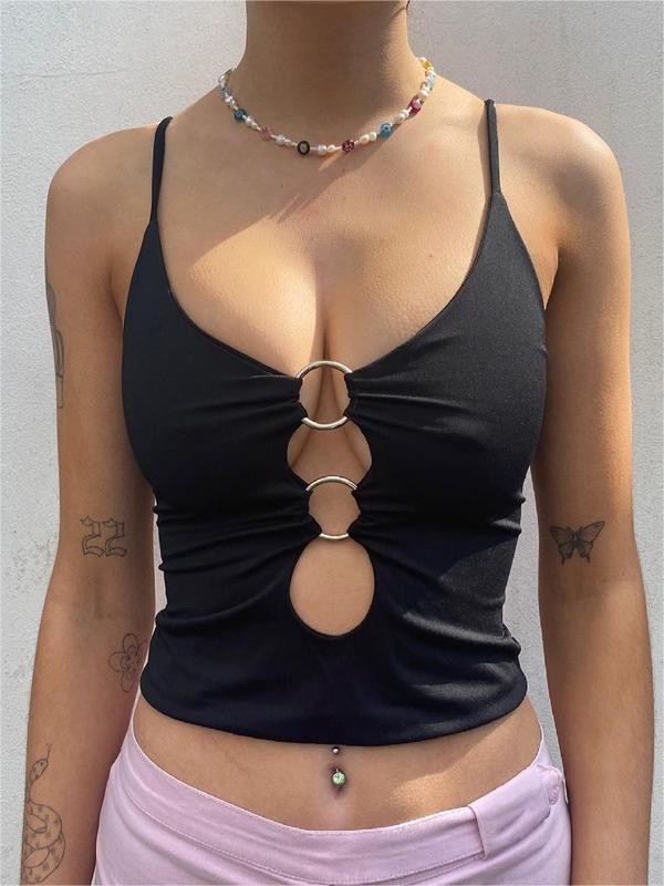 Crop Cami Top mit O-Ring-Ausschnitt