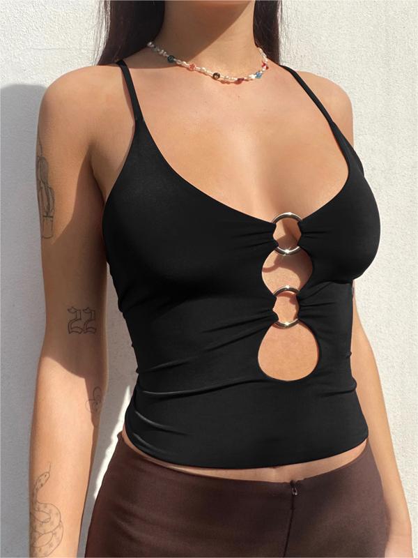 Crop Cami Top mit O-Ring-Ausschnitt