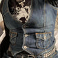 Top corsetto in denim con abbottonatura