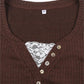 Long-sleeved knitted top with lace pattern and buttons