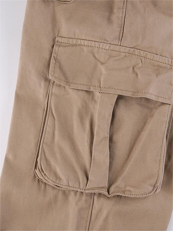 Braune Vintage Cargo Jeans mit aufgesetzten Taschen