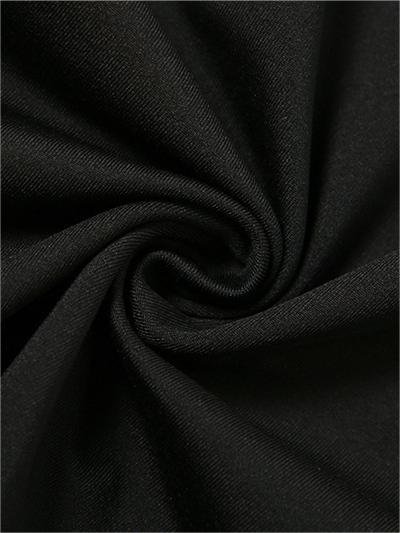 ラッフル付きブラック アシンメトリー バンドゥ マキシ ドレス