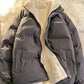 Vintage Solid Color Short Quilted Jacket with High Collar and Zipper