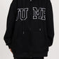 Retro sports oversized hoodie with slogan