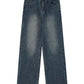 Vintage Dunkelblaue Boyfriend Jeans mit Wascheffekt